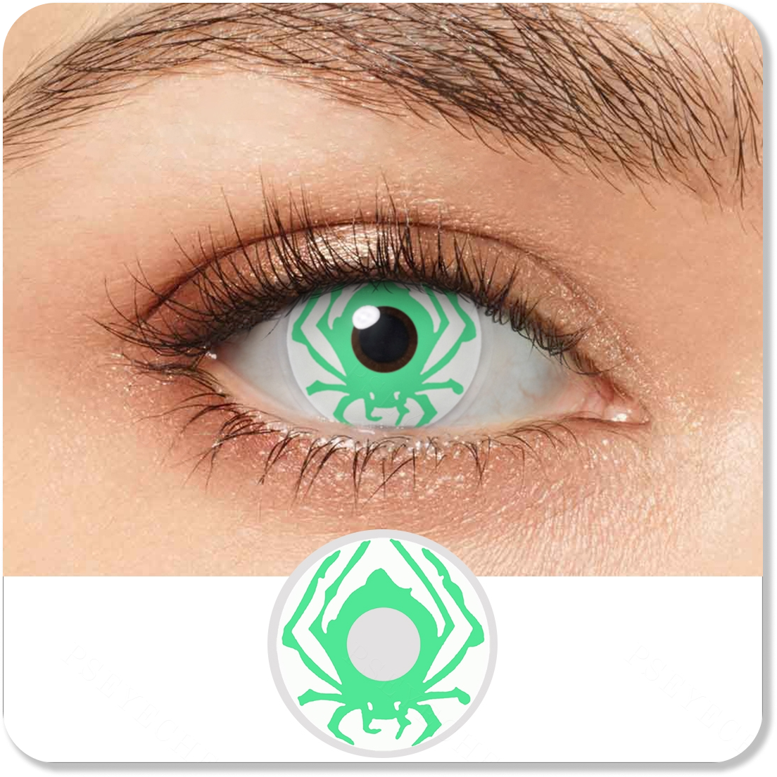 Green Spider Halloween Eyes
