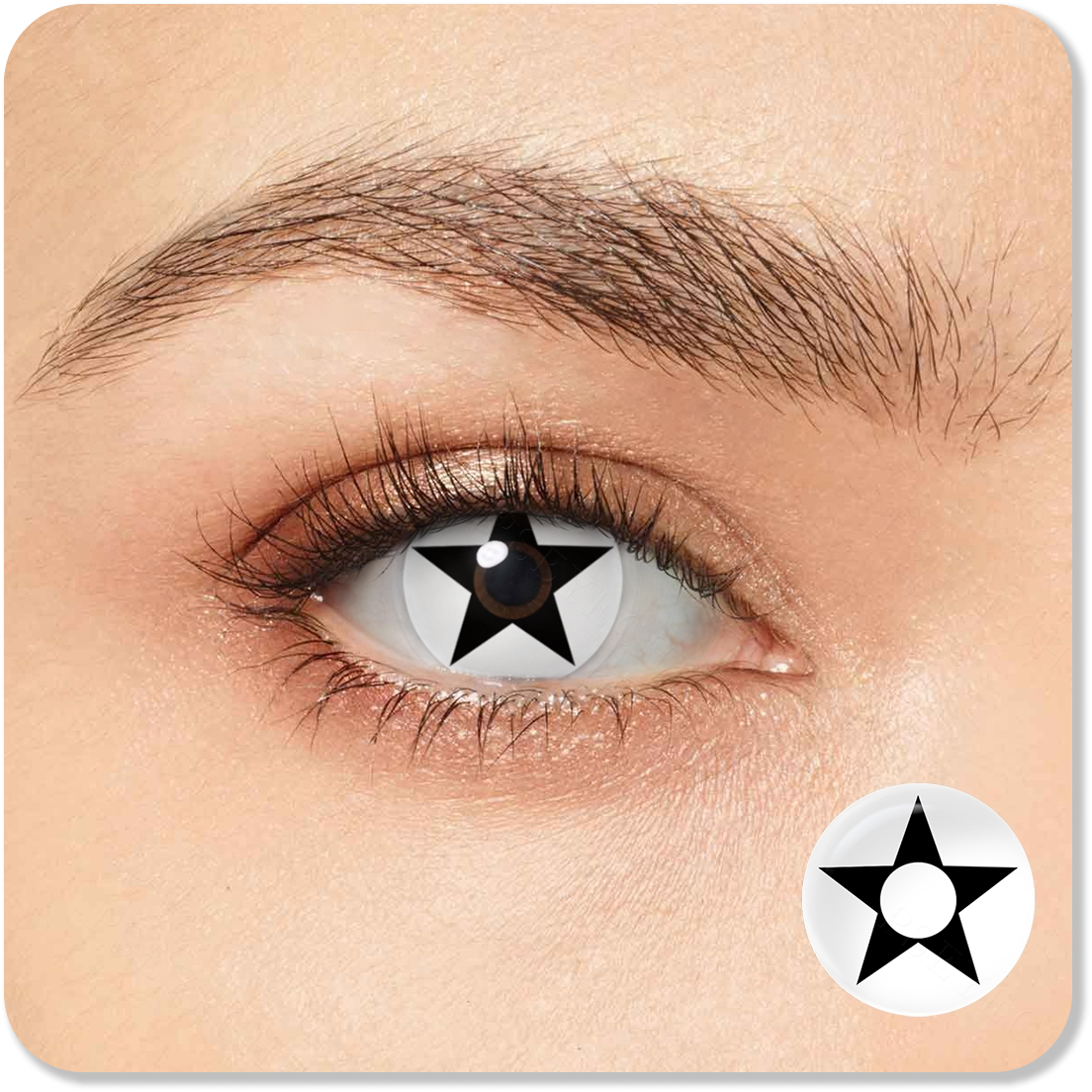 White Pentagram Halloween Eyes