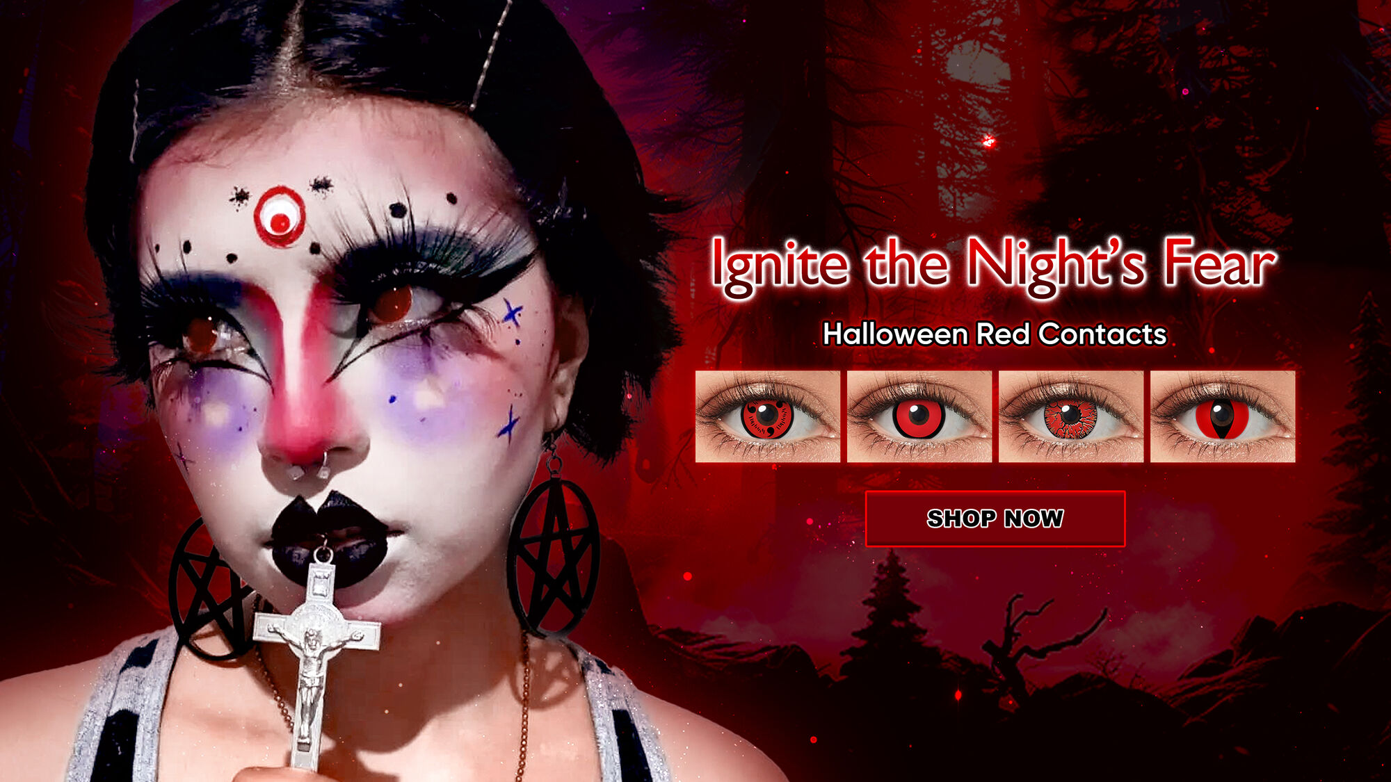 Halloween Costume Contacts in Red