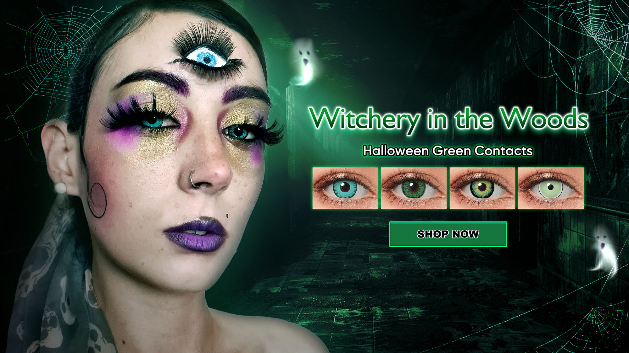 Halloween Costume Contacts in Green