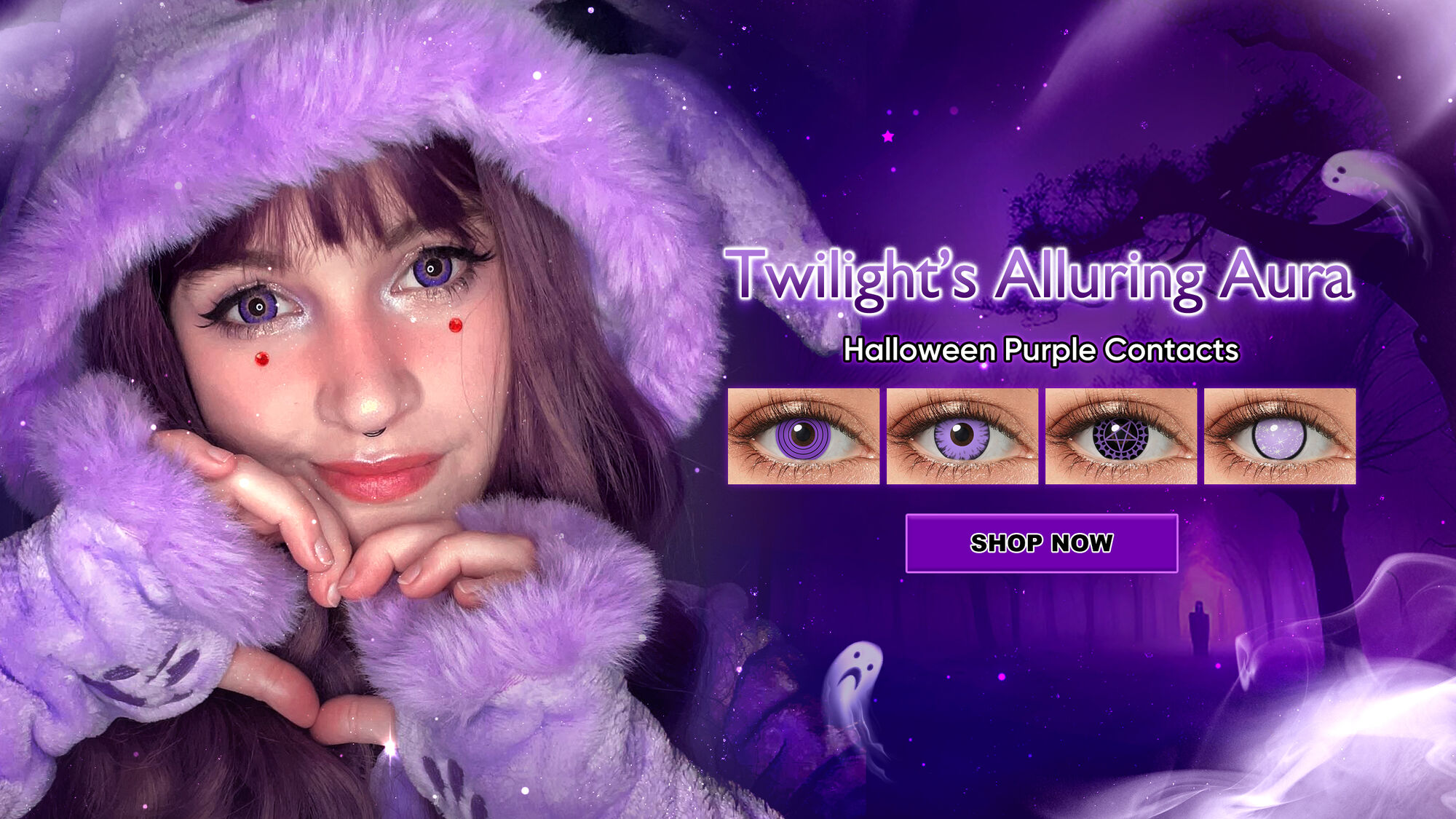 Halloween Costume Contacts in Purple