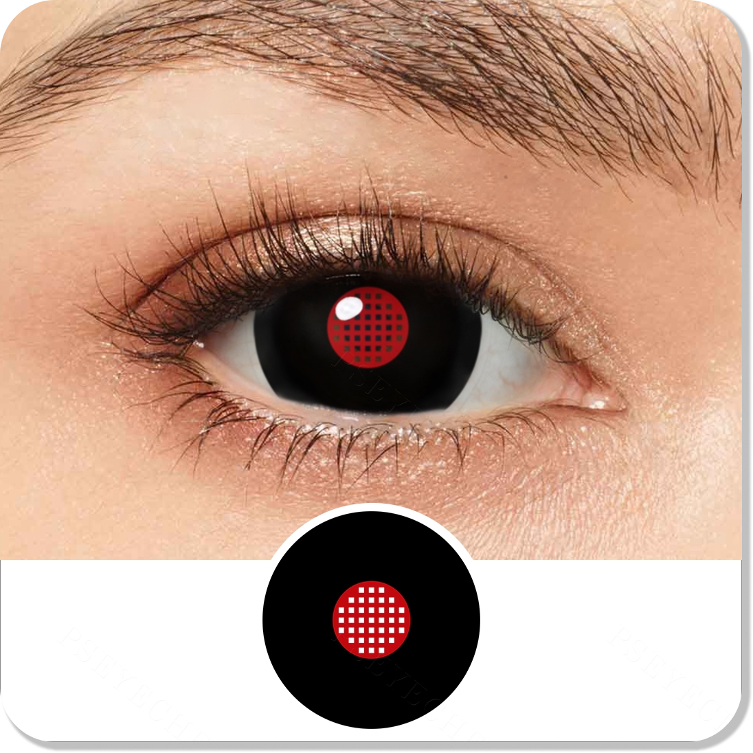 Black Red Mesh Mini Sclera Eyes