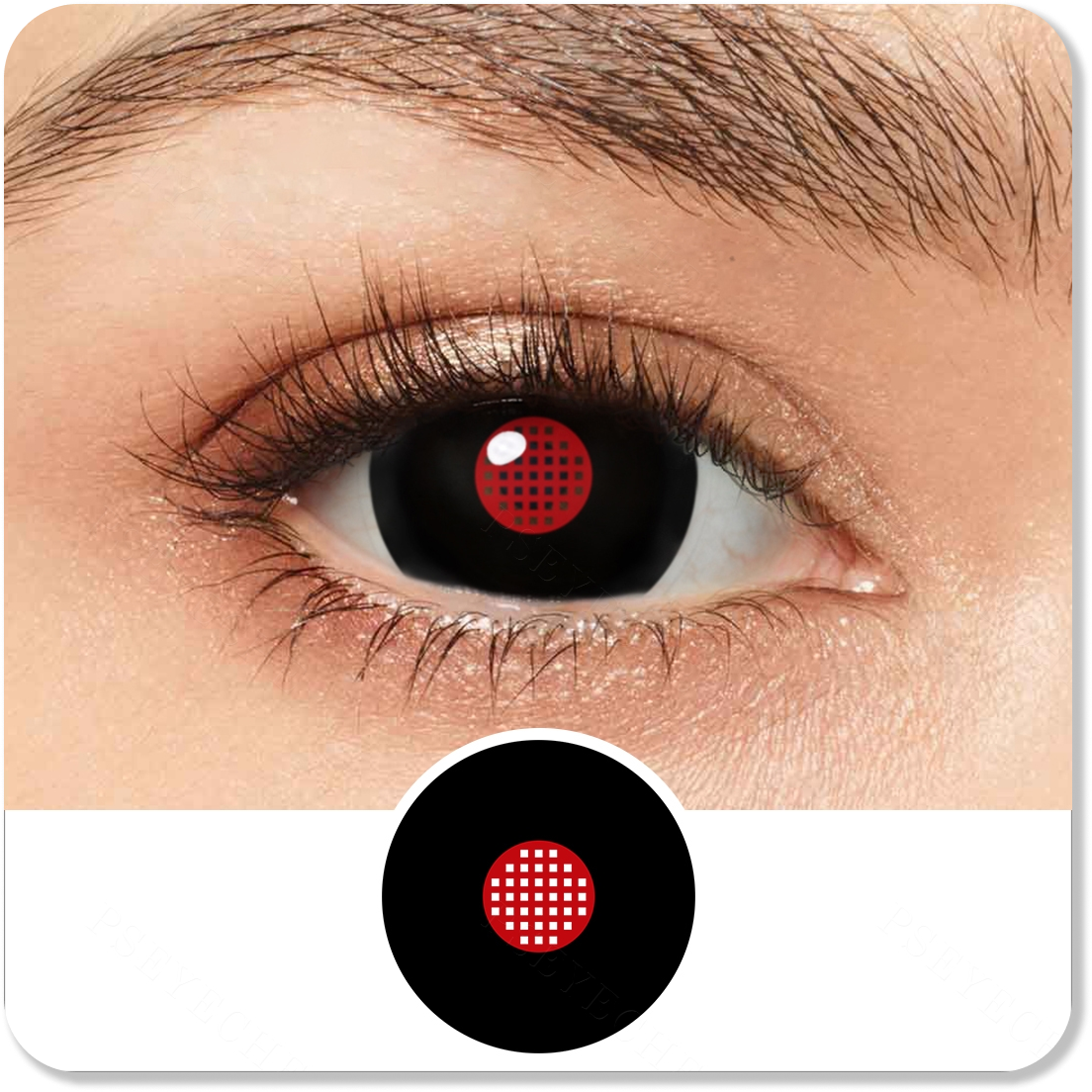 Black Red Mesh Mini Sclera Eyes